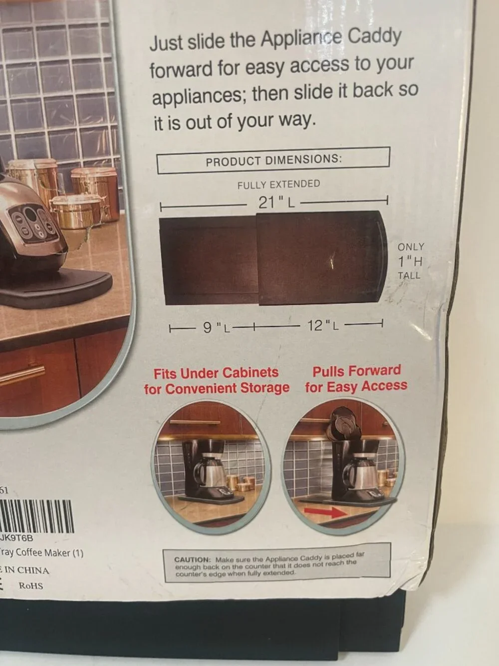 Appliance Caddy Sliding Tray Kitchen Counter Appliance Mover